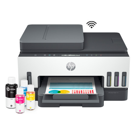 Impresora Multifuncional HP Smart Tank 790 Tinta Continua, Color, Wi-Fi, Smart App, Dúplex, ADF Alimentador Automático, Fax