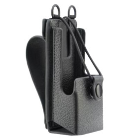 PMLN8433 – Funda Dura de Cuero con Presilla Fija de 3" y Anillos D para Radios Motorola