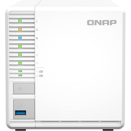 QNAP TS- 364-4G-US-Servidor NAS de 3 Bahias con 4 GB RAM para Hogar y Oficina